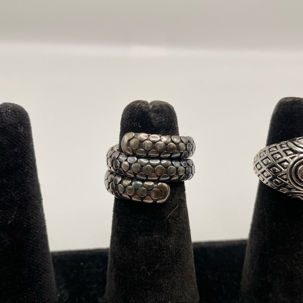 John Hardy Dot Sterling Silver Double Coil Ring .925 Size 6 - 8